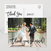 Moderne Brush Script Huwelijk Hartelijk Dank Je We Briefkaart (Voorkant / Achterkant)