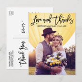 Moderne Brush Script Huwelijk Liefde Dank Koppel Briefkaart (Voorkant / Achterkant)