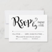 Moderne Brush Script Huwelijksmaaltijd RSVP Kaartje (Voorkant)