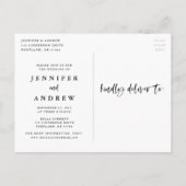 Moderne Brush Script 'Liefde is Geduldig' Uitstel Aankondigingskaart (Achterkant)