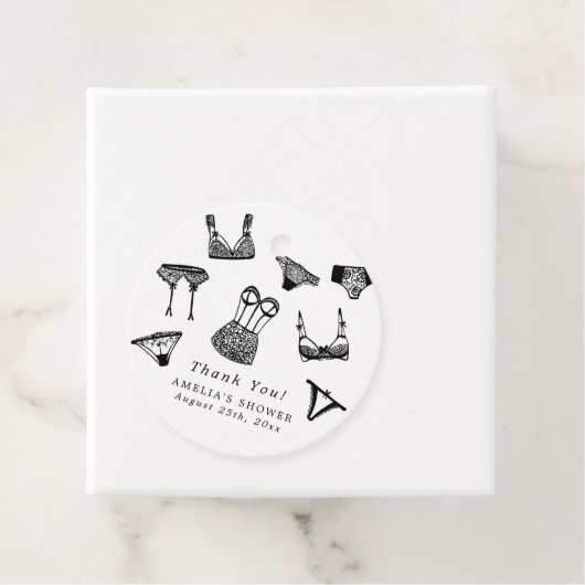 Moderne Brush Script lingerie bruids douche Bedankjes Labels (In situ)