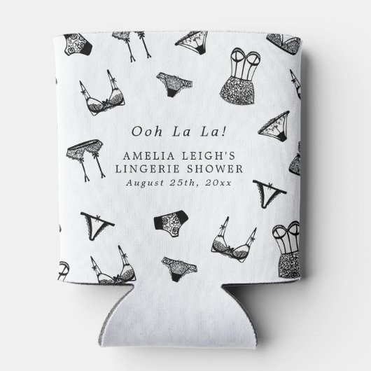 Moderne Brush Script lingerie Bruids douche Blikjeskoeler (Achterkant)