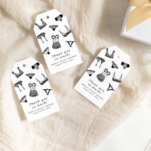 Moderne Brush Script lingerie bruids douche Cadeaulabel