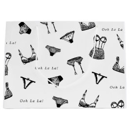 Moderne Brush Script lingerie bruids douche Groot Cadeauzakje