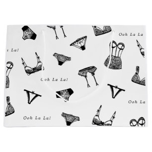 Moderne Brush Script lingerie bruids douche Groot Cadeauzakje