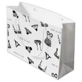 Moderne Brush Script lingerie Bruids douche Groot Cadeauzakje (Achterkant Gekanteld)