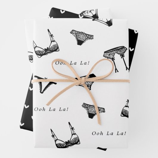 Moderne Brush Script lingerie bruids douche Inpakpapier Vel (In situ)