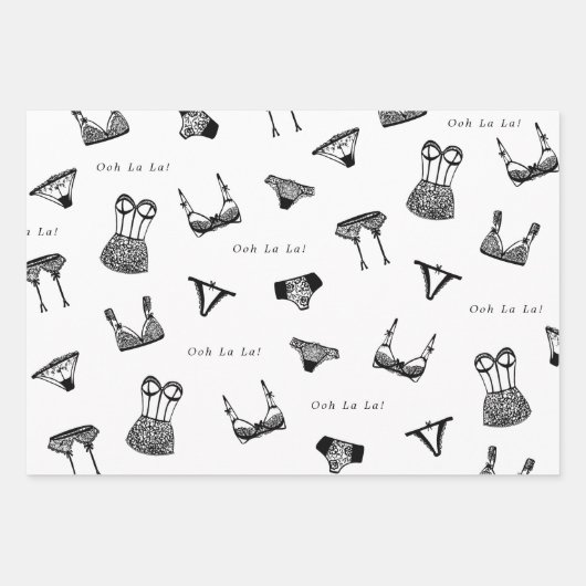 Moderne Brush Script lingerie bruids douche Inpakpapier Vel (Voorkant)