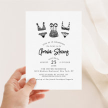 Moderne Brush Script lingerie bruids douche