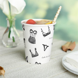Moderne Brush Script lingerie bruids douche Papieren Bekers