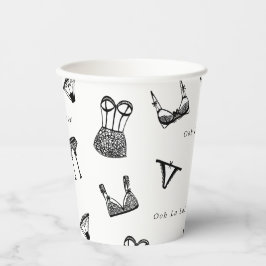 Moderne Brush Script lingerie bruids douche Papieren Bekers