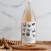 Moderne Brush Script lingerie bruids douche Wijn Etiket