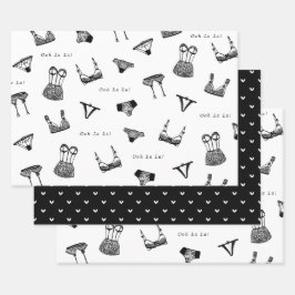 Moderne Brush Script lingerie bruidsdouche Inpakpapier Vel
