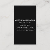 Moderne Brush Script Make-up Artiest Foto Visitekaartje (Achterkant)