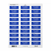 Moderne Brush Script Prettig Kerstfeest Blauw Etiket (Full Sheet)