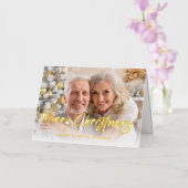 Moderne Brush Script Prettige Feestdagen Foto (Orchidee)