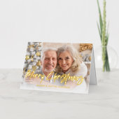 Moderne Brush Script Prettige Feestdagen Foto (Voorkant)