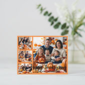 Moderne Brush Script Thanksgiving 4 Fotokaart Briefkaart (Staand voorkant)