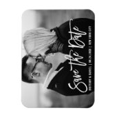 Moderne Brush Script Trendy Save The Date-foto Magneet (Verticaal)