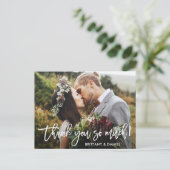 Moderne Brush Script Trouw Dank U Zoveel Wht Briefkaart (Staand voorkant)