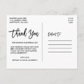 Moderne Brush Script Trouw Hartelijk Dank Je Wht Briefkaart (Achterkant)