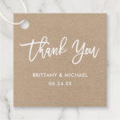 Moderne Brush Script Trouw Kraft Bedankt Bedankjes Labels (Voorkant)