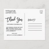 Moderne Brush Script Trouwfoto Dankjewel Briefkaart (Achterkant)