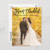 Moderne Brush Script Voor altijd dankbaar Trouwfot Briefkaart (Voorkant / Achterkant)