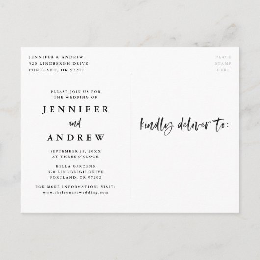 Moderne Brush Script Worth The Wait Uitstel Aankondigingskaart (Achterkant)