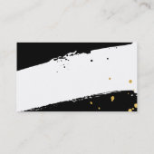 MODERNE BRUSH STROKE stijlvolle zwart gouden splat Visitekaartje (Achterkant)