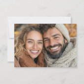 Moderne Brush Zwarte Tekst Foto Huwelijk Save The Date (Achterkant)