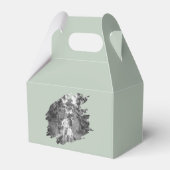 Moderne Brushstroke Fotobruiloft | Sage Green Bedankdoosjes (Achterkant)