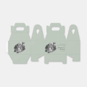 Moderne Brushstroke Fotobruiloft | Sage Green Bedankdoosjes (Uitgevouwen)