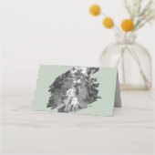 Moderne Brushstroke Fotobruiloft | Sage Green Plaatskaartje (Achterkant)