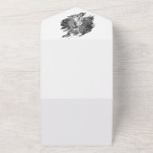 Moderne Brushstroke Fotobruiloft | Wit All In One Uitnodiging (Buitenkant)