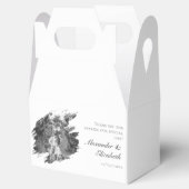 Moderne Brushstroke Fotobruiloft | Wit Bedankdoosjes (Geopend)