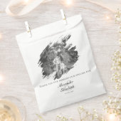 Moderne Brushstroke Fotobruiloft | Wit Bedankzakje (Geknipt)