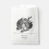 Moderne Brushstroke Fotobruiloft | Wit Bedankzakje (Voorkant)