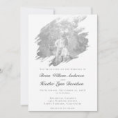 Moderne Brushstroke Fotobruiloft | Wit Kaart (Voorkant)