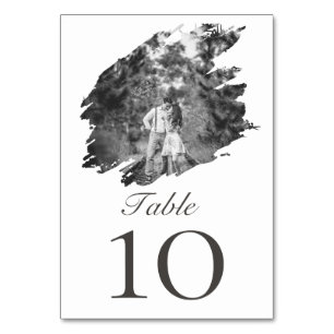 Moderne Brushstroke Fotobruiloft   Wit Kaart