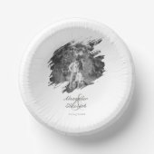 Moderne Brushstroke Fotobruiloft | Wit Papieren Kommen (Voorkant)