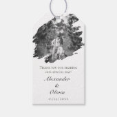 Moderne Brushstroke Fotobruiloft | wittegunst Cadeaulabel (Voorkant)