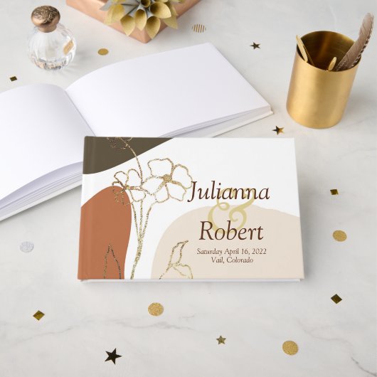 Moderne brutale bruiloft gastenboek (Voorkant open)