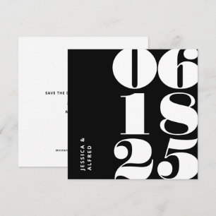 Moderne brutale zwarte bruidsdatum huwelijk save the date