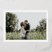 Moderne brute foto's bewaren de datum goud folie uitnodiging (Achterkant)