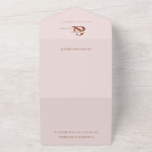 Moderne bruusroze QR-code bruiloften All In One Uitnodiging (Buitenkant)