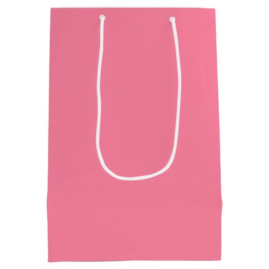Moderne bubble roze Plain Solid Kleur Medium Cadeauzakje (Achterkant)