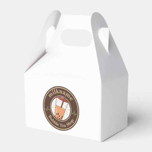 Moderne Bubble Tea melk winkel Café Cafe personeel Bedankdoosjes (Voorkant Zijde)