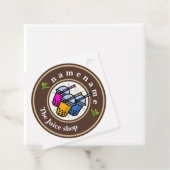 Moderne Bubble Theemelkwinkel Café Personeelsnaam  Bedankjes Labels (In situ)