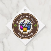 Moderne Bubble Theemelkwinkel Café Personeelsnaam  Bedankjes Labels (Voorkant)